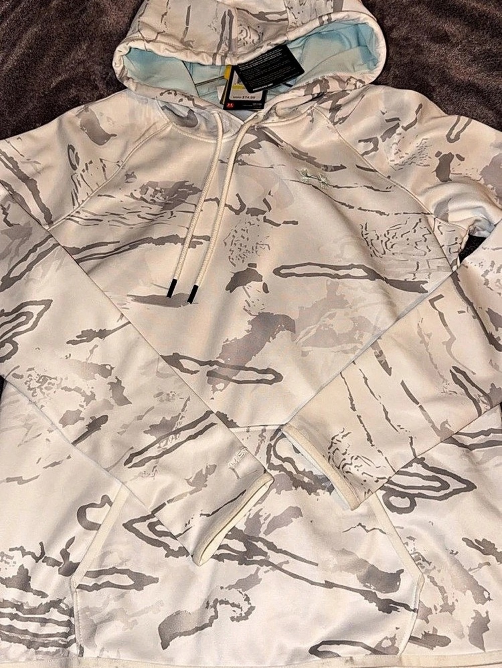 Under Armour Fleece Storm Camo Hoodie in White teal & Gray